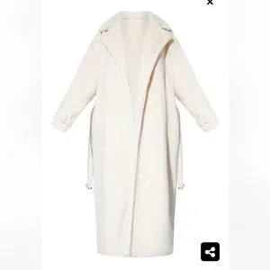 Cream teddy bear long sleeve coat best sale